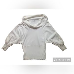 Cache ivory cowl neck sweater, Large